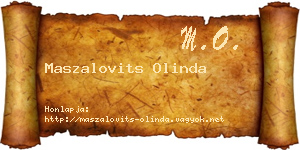 Maszalovits Olinda névjegykártya